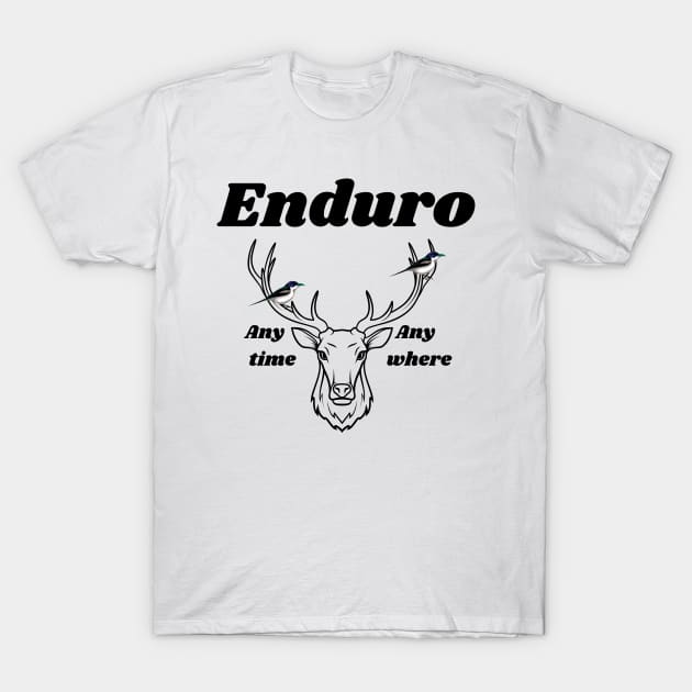 Enduro any time, any where . Awesome Dirt bike/Motocross design. T-Shirt by Murray Clothing